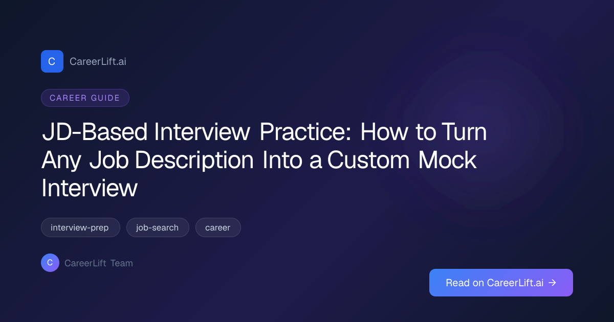 JD-Based Interview Practice: How to Turn Any Job Description Into a ...