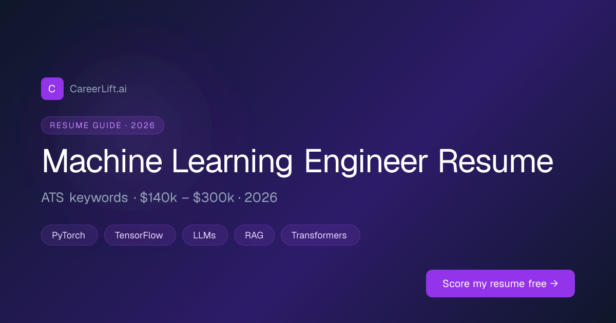 Machine Learning Engineer Resume Example & Keywords (2026) | CareerLift ...